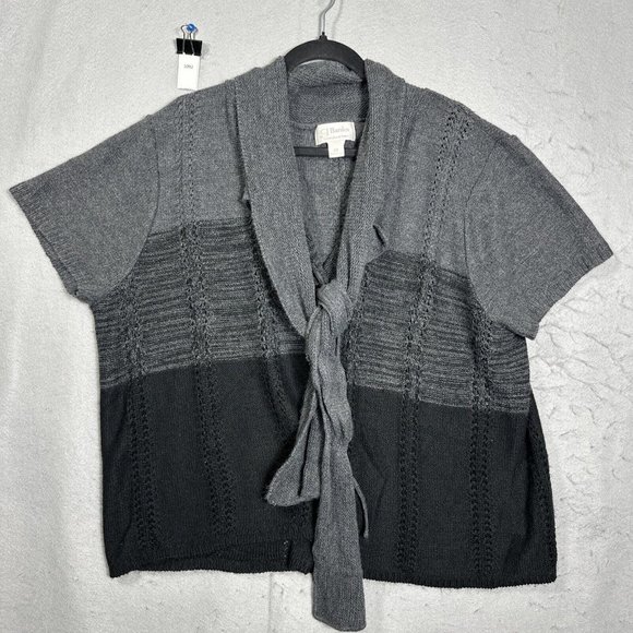 CJ Banks Sweaters - CJ Banks Shawl Collar Vest Wrap  Cardigan Plus Size 2X Gray